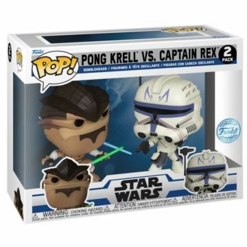 Star Wars Funko POP!  The Clone Wars Duels Pong Krell & Captain Rex Exclusive