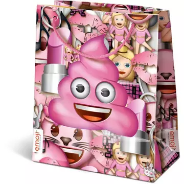 Smiley, emoji ajándéktáska 23x18x9 cm Pink Poop