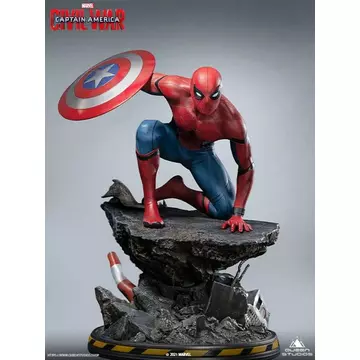 Captain America Civil War 1/4 Szobor Spider-Man Captain America Premium Version 40 cm