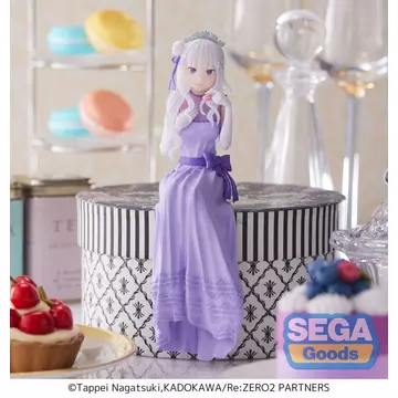 Re:Zero - Starting Life in Another World: Lost in Memories PM Perching PVC Szobor Emilia (Dressed-Up Party) 14 cm