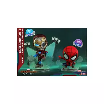 Spider-Man: Far From Home Cosbaby (S) Figura Mysterio's Iron Man Illusion & Spider-Man 10 cm