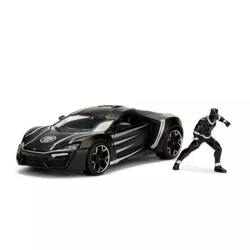 Marvel Diecast Model 1/24 Black Panther & 2017 Lykan Hypersport