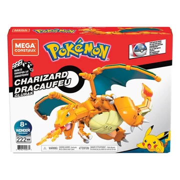 Pokémon Mega Construx Wonder Builders Építőjáték Készlet Charizard 10 cm