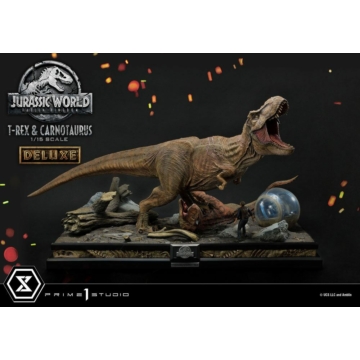 Jurassic World: Fallen Kingdom Szobor 1/15 T-Rex & Carnotaurus Deluxe Version 90 cm