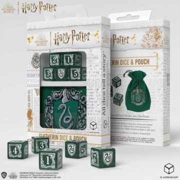Harry Potter Dobókocka Készlet Tartóval Slytherin Dice & Pouch Set
