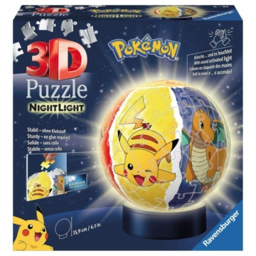 Pokémon 3D Puzzle Éjjeli Fény Puzzle Labda (72 darabos)