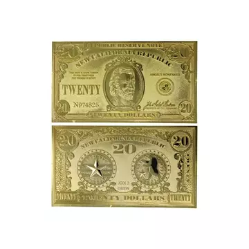Fallout: New Vegas Replika New California Republik 20 Dollar Bill (gold plated) Előrendelhető - Várható Érkezés 2024.01