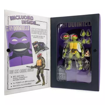Teenage Mutant Ninja Turtles BST AXN x IDW Akciófigura & Képregény Donatello Exclusive 13 cm