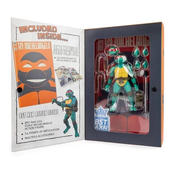 Teenage Mutant Ninja Turtles BST AXN x IDW Akciófigura & Képregény Michelangelo Exclusive 13 cm