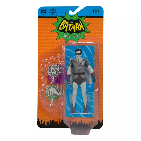 DC Retro Akció Figura Batman 66 Robin (Black & White TV Variant) 15 cm