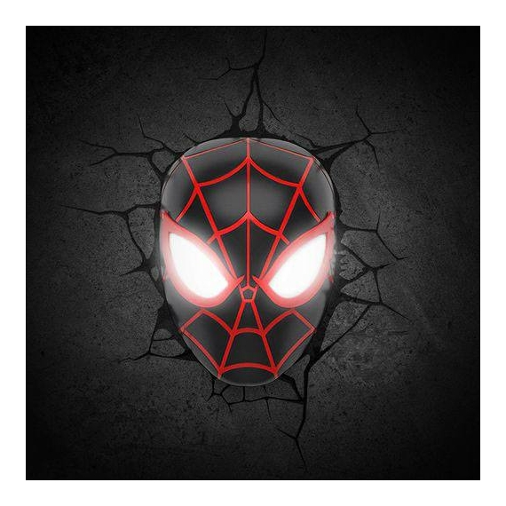 Marvel 3D LED Lámpa Spider-Man Miles Morales Face 3D