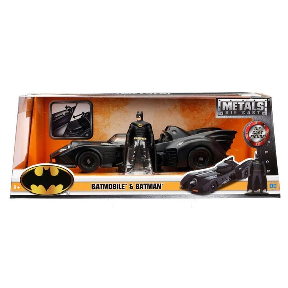 Batman Diecast Model 1/24 1989 Batmobile with figure