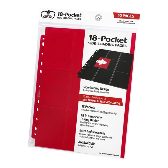 Ultimate Guard 18-Pocket Pages Side-Loading (10) - Red