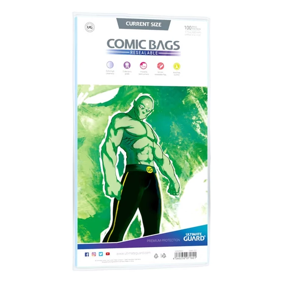 Ultimate Guard Comic Bags Resealable (100) - Current Size