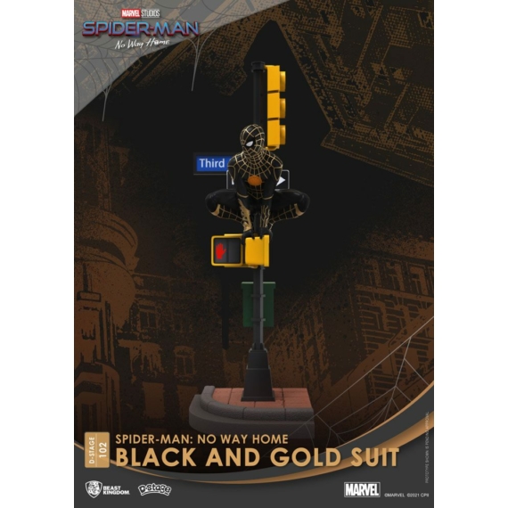 Spider-Man: No Way Home D-Stage PVC Diorama Spider-Man Black and Gold Suit 25 cm