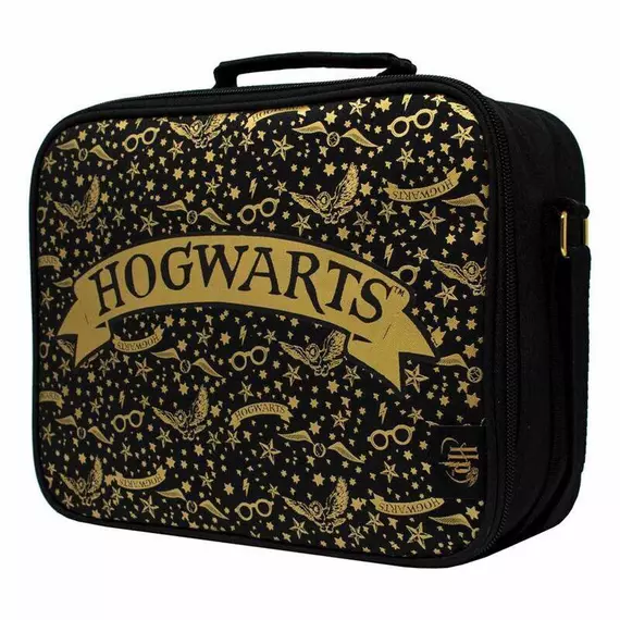 Harry Potter Uzsonnás Táska Hogwarts Black & Gold