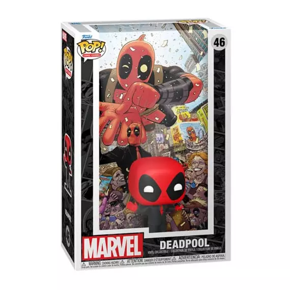 Előrendelhető Marvel FUNKO POP! Comic Cover Figura Deadpool (2025) Deadpool in Black Suit 9 cm