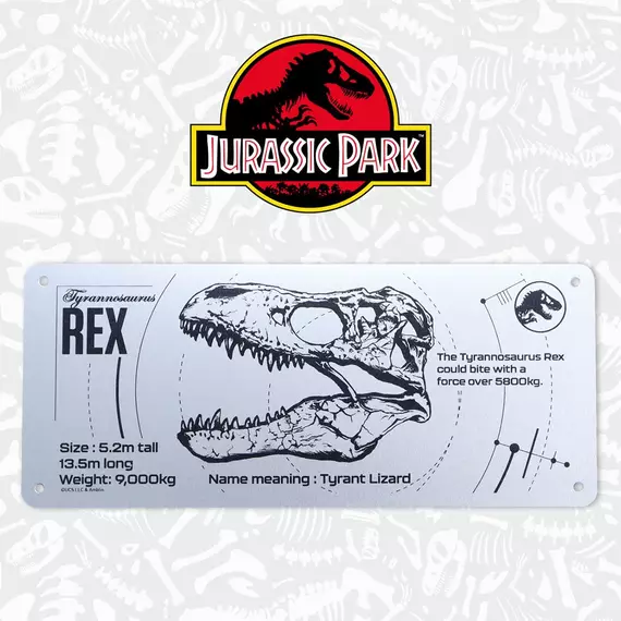 Jurassic Park Fém Tábla T-Rex Schematic