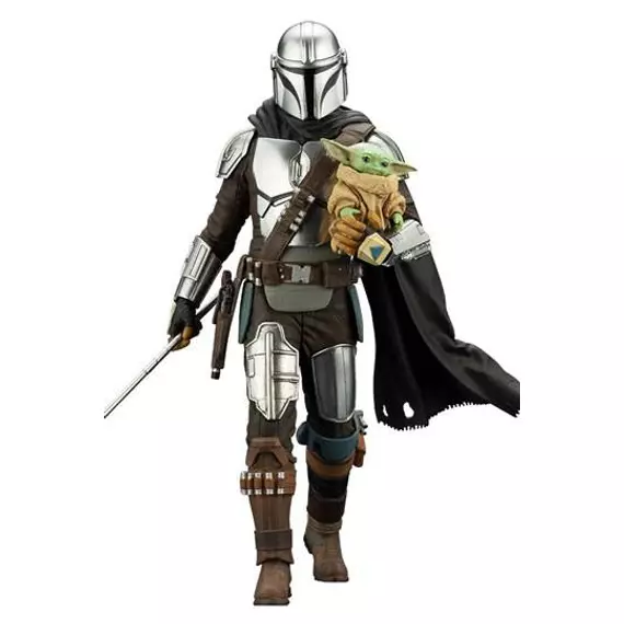 Előrendelhető Star Wars The Mandalorian Szobor Mandalorian & Grogu 18 cm