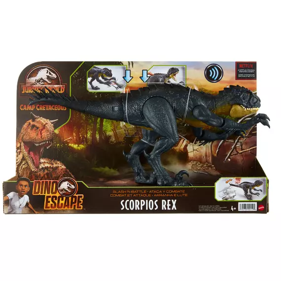 Jurassic World: Camp Cretaceous Dino Escape Akció Figura Slash 'n Battle Scorpios Rex 43 CM