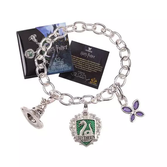 Harry Potter Karkötő Medálokkal Lumos Slytherin (silver plated)