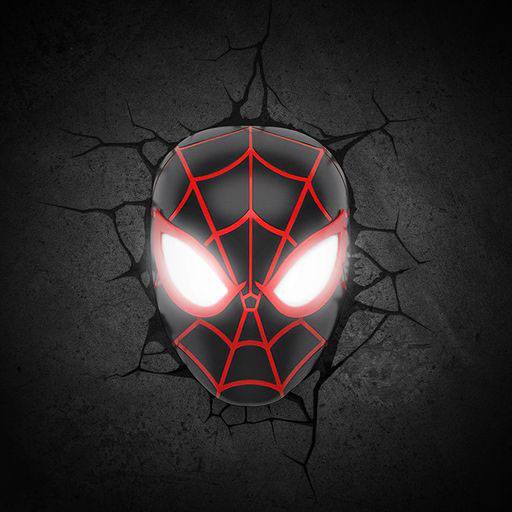 Marvel 3D LED Lámpa Spider-Man Miles Morales Face 3D