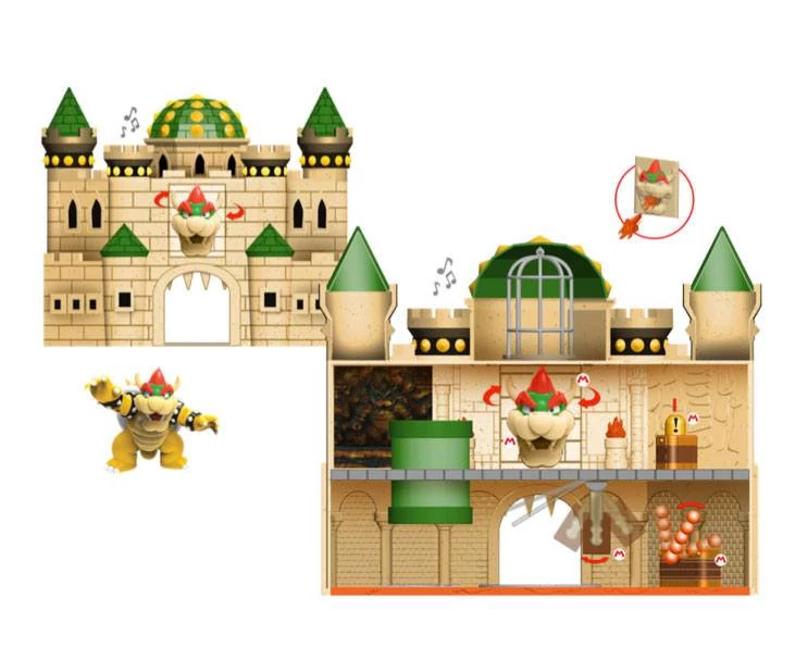 World of Nintendo Super Mario Deluxe Playset Bowser Castle