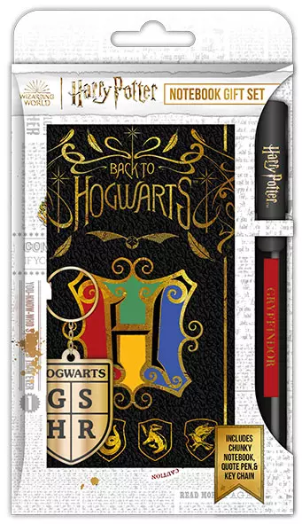Harry Potter Ajándékcsomag Colourful Crest Case (Füzet + Toll + Kulcstartó)