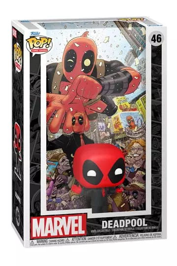Előrendelhető Marvel FUNKO POP! Comic Cover Figura Deadpool (2025) Deadpool in Black Suit 9 cm