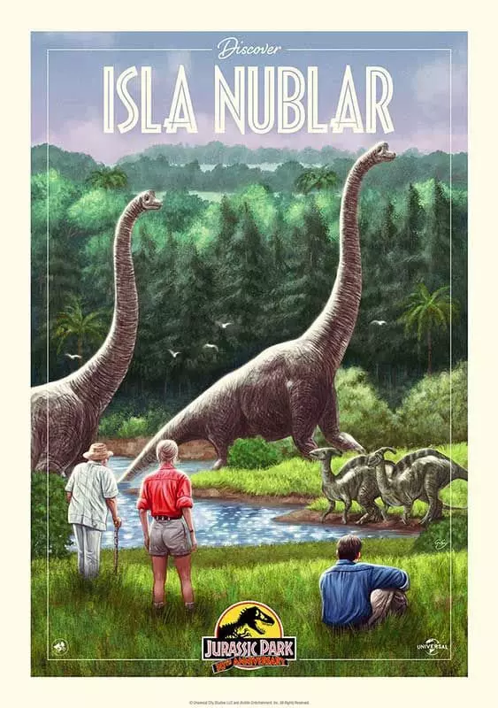 Jurassic Park Art Print 30th Anniversary Edition Limited Isla Nublar Edition 42 x 30 cm Poszter