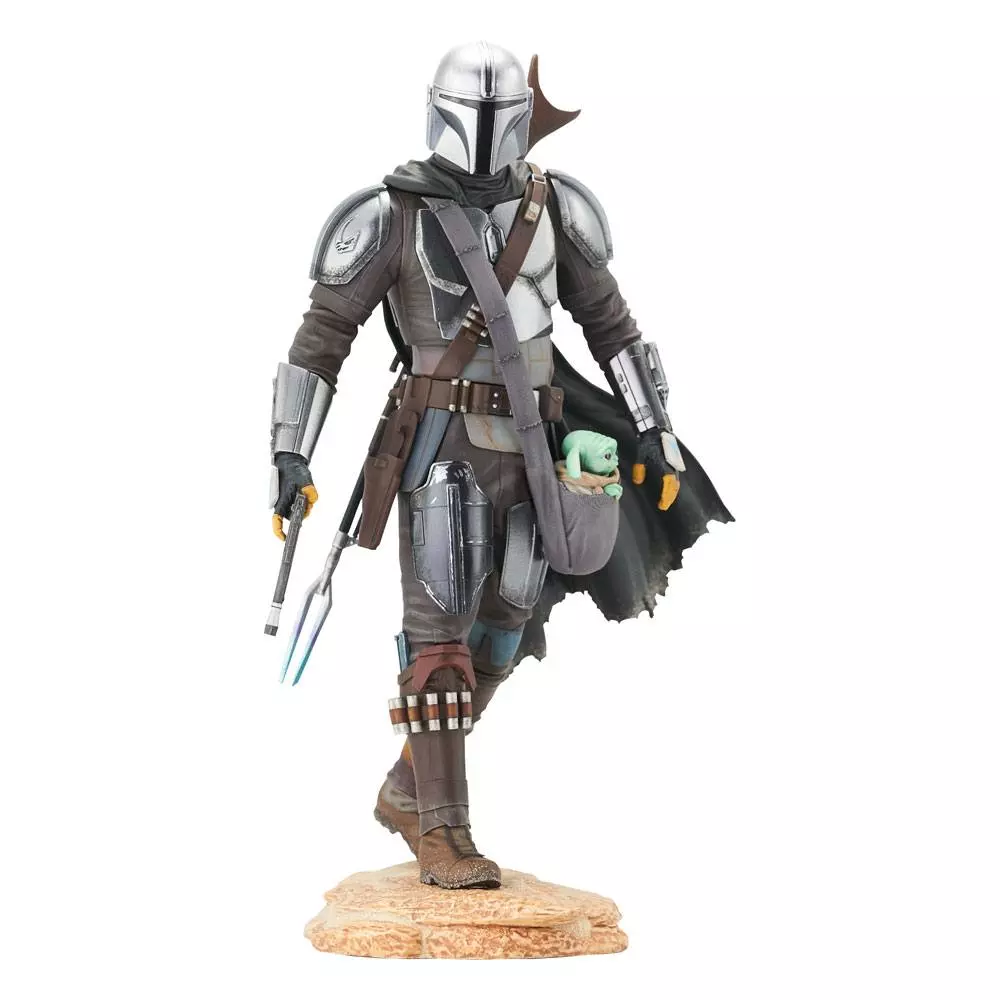 Gentle Giant Star Wars The Mandalorian Premier Collection 1/7 The Mandalorian with The Child 25 cm Szobor