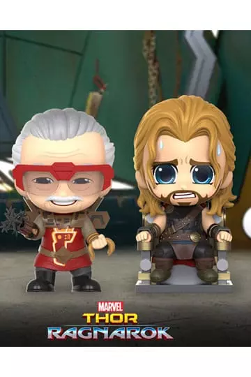 Thor: Ragnarok Cosbaby (S) Mini Figura - Stan Lee & Thor 10 cm