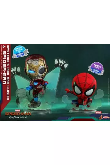 Spider-Man: Far From Home Cosbaby (S) Figura Mysterio's Iron Man Illusion & Spider-Man 10 cm