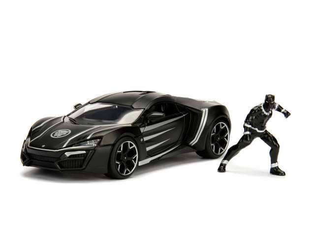 Marvel Diecast Model 1/24 Black Panther & 2017 Lykan Hypersport
