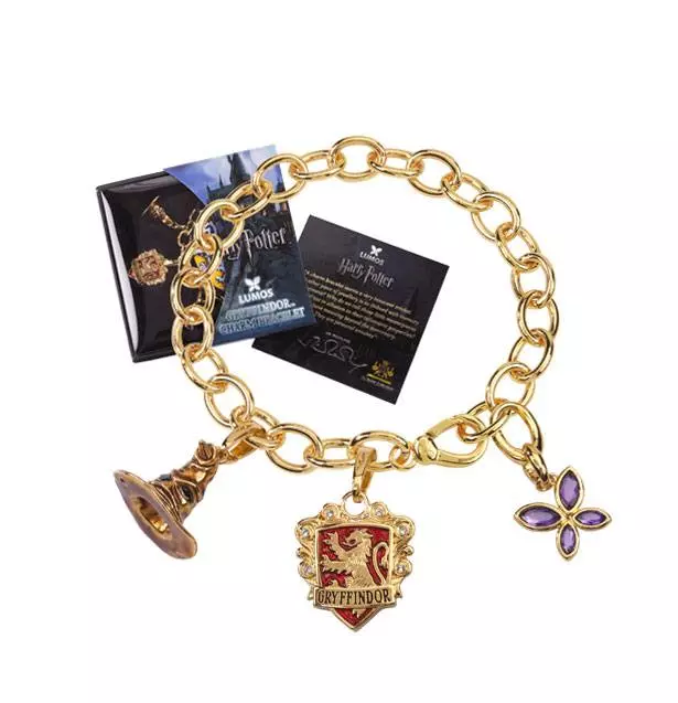 Harry Potter Karkötő Medálokkal Lumos Gryffindor (gold plated)
