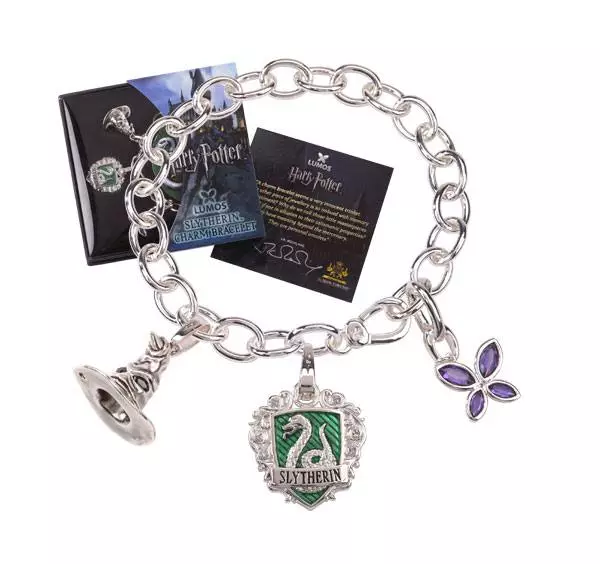 Harry Potter Karkötő Medálokkal Lumos Slytherin (silver plated)