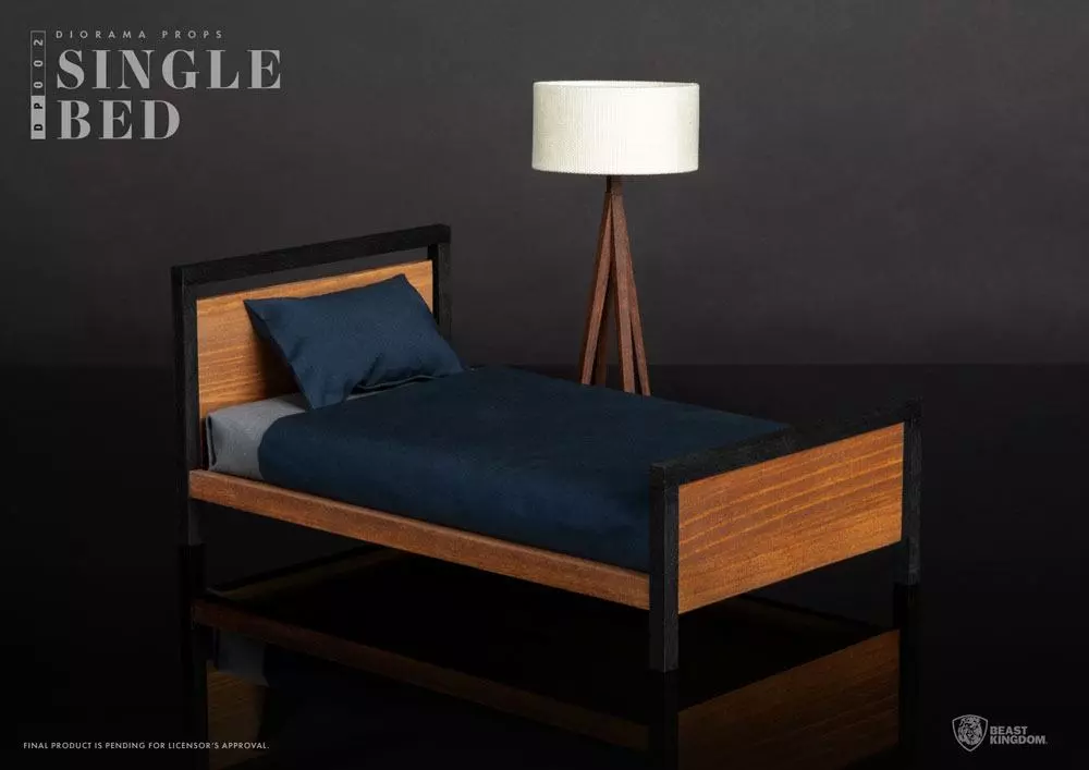 Diorama Props Series Egyszemélyes ágy dioráma szett lámpával